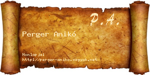Perger Anikó névjegykártya